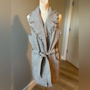 🌶️ Democracy Checkered Fringe Vest. Size Small